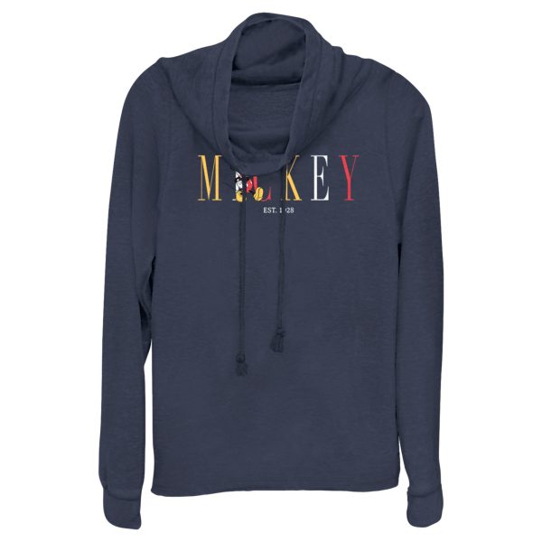 Junior’s Mickey & Friends Since 1928 Cowl Neck Sweatshirt