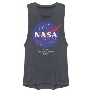 Junior’s NASA Classic Logo Total Solar Eclipse 2017 Festival Muscle Tee