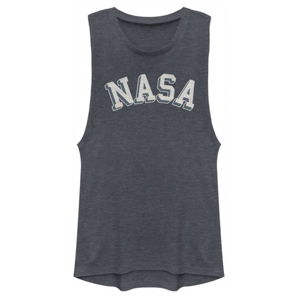 Junior’s NASA Curved 3D Bold Logo Festival Muscle Tee