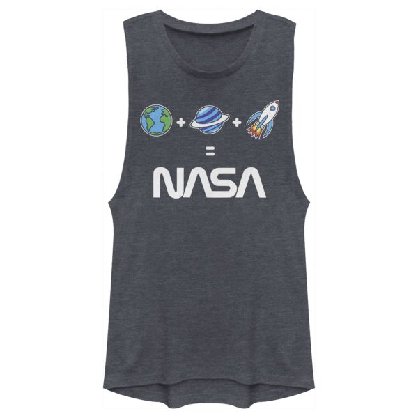 Junior’s NASA Emoji Space Logo Equation Festival Muscle Tee