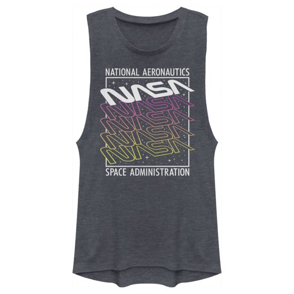 Junior’s NASA Logo Starry Repeat Festival Muscle Tee