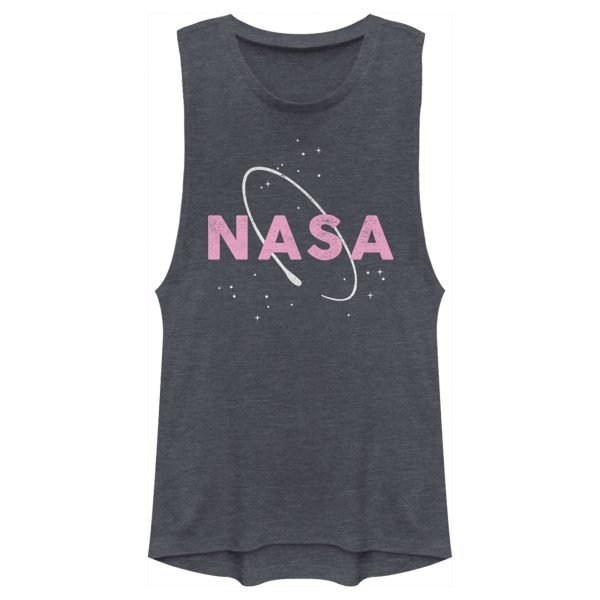 Junior’s NASA Logo With Space Ring Festival Muscle Tee