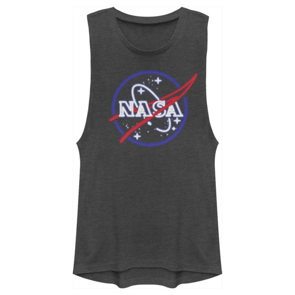 Junior’s NASA Neon Sign Classic Logo Festival Muscle Tee