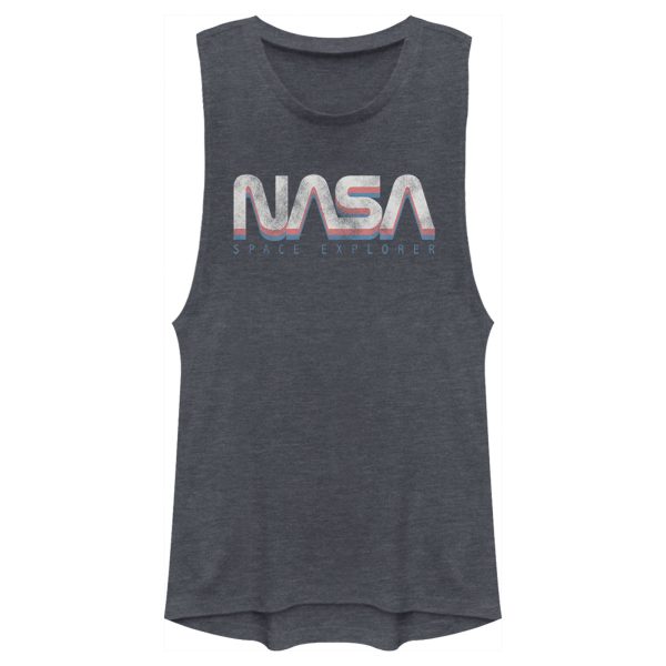 Junior’s NASA Official Space Explorer Retro Logo Festival Muscle Tee