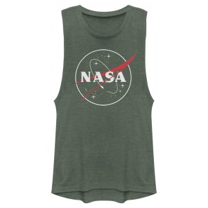 Junior’s NASA Outline Simple Logo Festival Muscle Tee