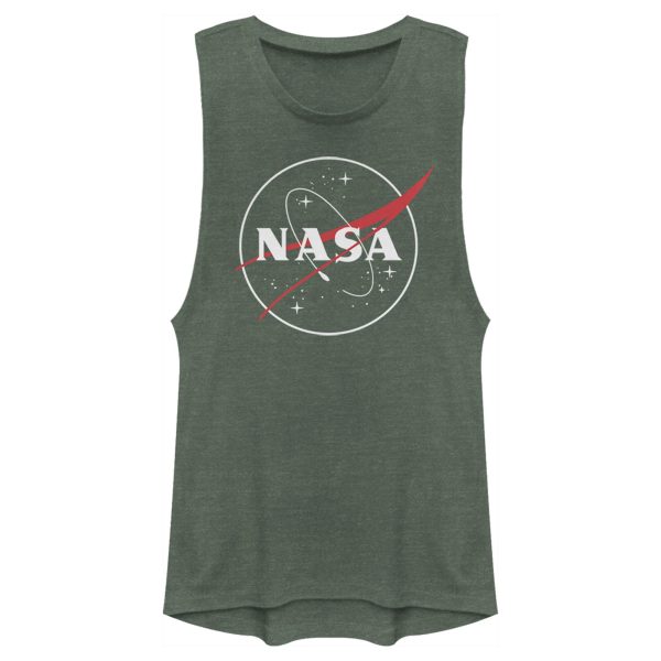 Junior’s NASA Outline Simple Logo Festival Muscle Tee