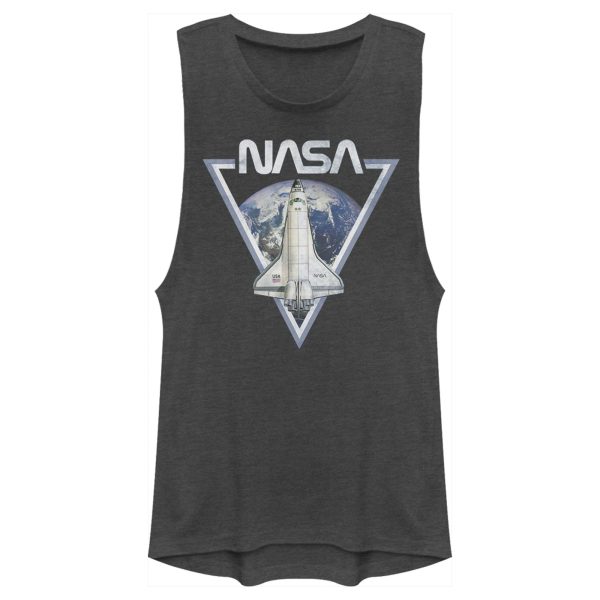 Junior’s NASA Triangle Earth Logo Shuttle Flight Festival Muscle Tee