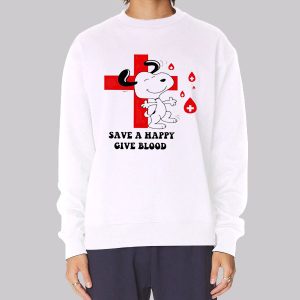 A Happy Donating Blood Snoopy Sweatshirt A Happy Donating Blood Snoopy Sweatshirt