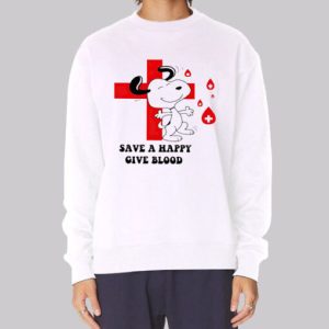 A Happy Donating Blood Snoopy Sweatshirt 4