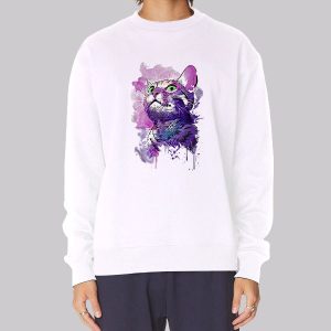 Aesthetic Purple Cat Sweatshirt Aesthetic Purple Cat Sweatshirt