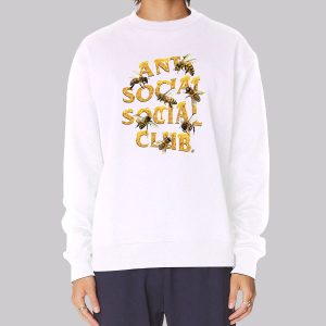Antisocialsocialclub Worker Bee White Sweatshirt