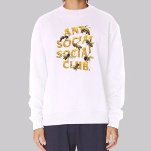 Antisocialsocialclub Worker Bee White Sweatshirt 3 Antisocialsocialclub Worker Bee White Sweatshirt 4