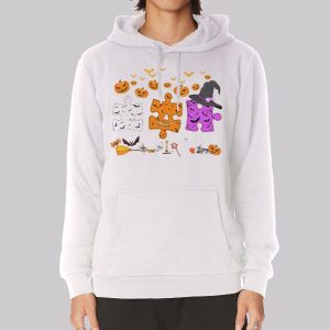 Autism Pumpkin Puzzle Witch Sweatshirt