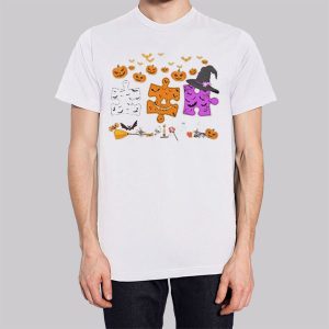Autism Pumpkin Puzzle Witch Sweatshirt 3
