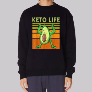 Avocado Flexing Keto Memes Funny Sweatshirt 4