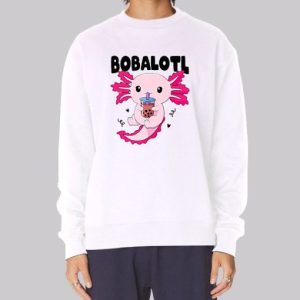 Bobalotl Kawaii Axolotl Drinking Boba Sweatshirt 3 Bobalotl Kawaii Axolotl Drinking Boba Sweatshirt 4