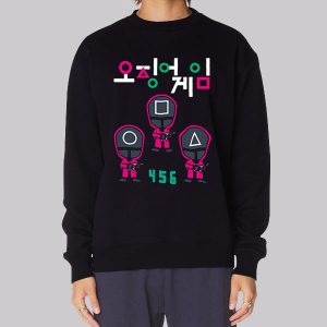 Chibi Soldiers 456 Hangul Squid Game Sweatshirt Chibi Soldiers 456 Hangul Squid Game Sweatshirt