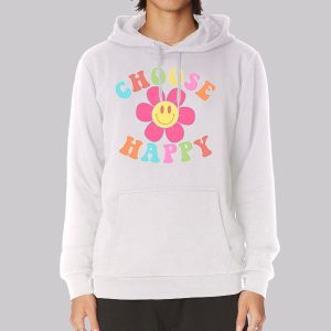 Choose Happy Colorful Smiley Flower Sweatshirt