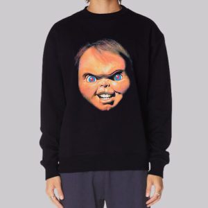Chucky Face Filter Horror Silkscreen Sweatshirt 4