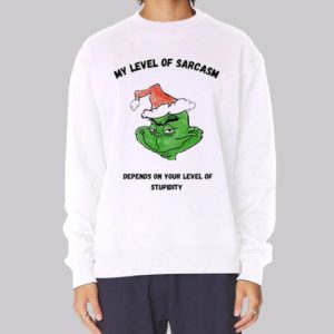 Classic Grinch My Level of Sarcasm Sweatshirt 3 Classic Grinch My Level of Sarcasm Sweatshirt 4