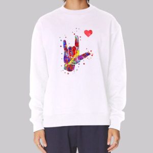 Colorful Sign Love China in Asl Sweatshirt 3 Colorful Sign Love China in Asl Sweatshirt 4
