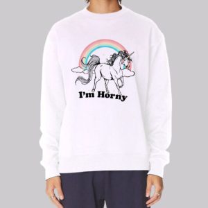 Colorful Unicorn Im Horny Sweatshirt 3 Colorful Unicorn Im Horny Sweatshirt 4
