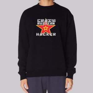 Crazy Russian Hacker Merch Double Stars Sweatshirt Crazy Russian Hacker Merch Double Stars Sweatshirt