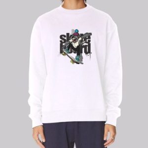 Crazy Wolf Riding Skateboard Sweatshirt 4