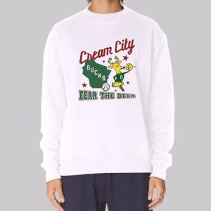 Cream City Milwaukee Bucks Fear the Deer Sweatshirt 3 Cream City Milwaukee Bucks Fear the Deer Sweatshirt 4