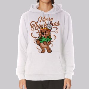 Cute Bear Happy Merry Thanksmas Sweatshirt