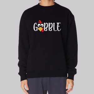 Cute Turkey Face Graphic Gobble Sweatshirt