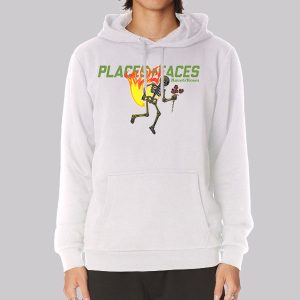 Fire Skull Holding Rose Places and Faces Sweatshirt