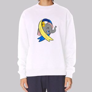 Flower Ribbon Elephant With Down Syndrome Sweatshirt