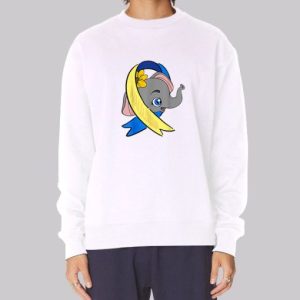Flower Ribbon Elephant With Down Syndrome Sweatshirt 4