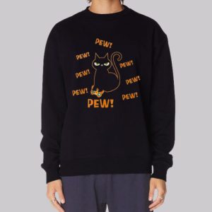 Funny Graphic Pew Pew Cat Sweatshirt 3 Funny Graphic Pew Pew Cat Sweatshirt 4