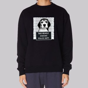 Funny Mugshot Bad Beagle Sweatshirt Funny Mugshot Bad Beagle Sweatshirt