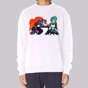 Funny Superman vs Vegeta Arm Wrestling Sweatshirt 3 Funny Superman vs Vegeta Arm Wrestling Sweatshirt 4