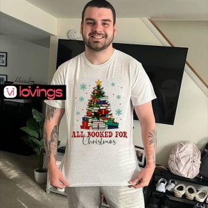 All Booked for Christmas tree shirt