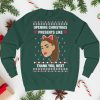 Ariana Grande Opening Christmas Presents Like Thank You Next Sweatshirt