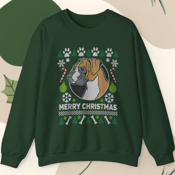 Boxer Dog Ugly Christmas Sweatshirt