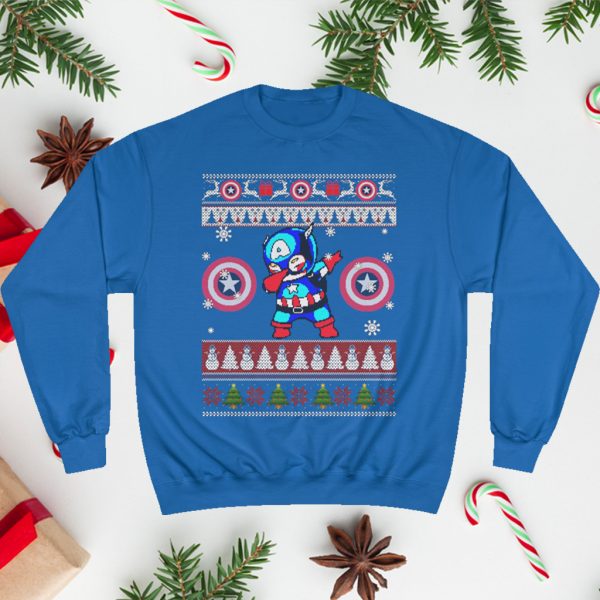 Captain America Dabbing Ugly Christmas Sweatshirt