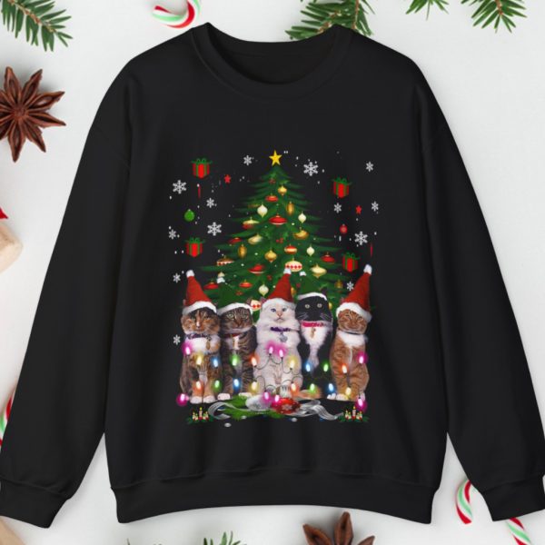 Cat Christmas Shirt Meowy Christmas Tree Cat Sweatshirt