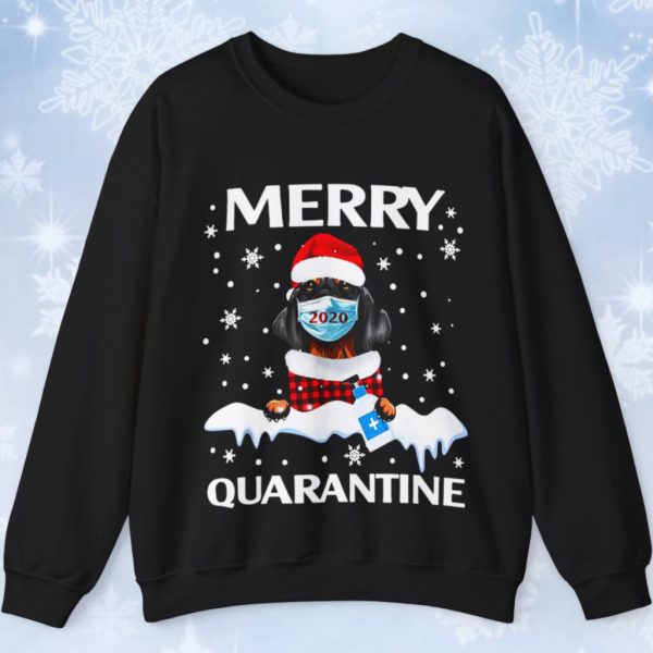 Christmas Dog Dachshund Face Mask Merry Quarantine Sweatshirt