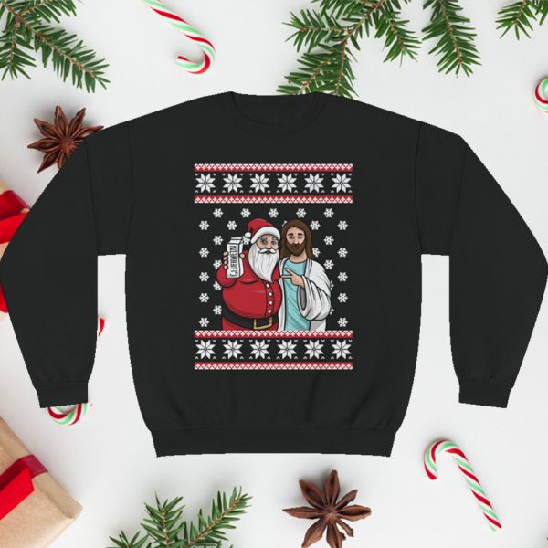 Christmas Drinking Santa Jesus Sweatshirt