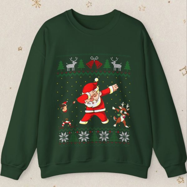 Dabbing Santa Elf Reindeer Ugly Christmas Sweatshirt