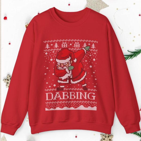 Dabbing Through The Snow Santa Ugly Christmas Sweatshirt