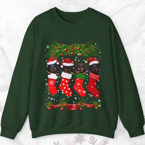 Dachshund In Socks Christmas Sweatshirt