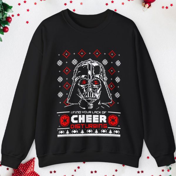 Darth Vader I Find Your Lack Of Cheer Disturbing Ugly Christmas Sweatshirt