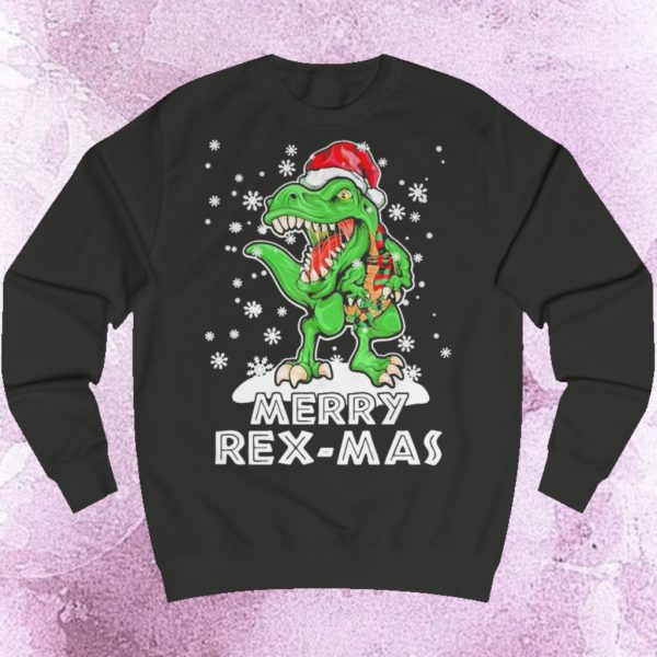 Dinosaur Merry Christmas Rex-Mas Sweatshirt