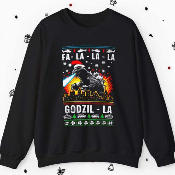 Fa La La La Godzilla Ugly Christmas Sweatshirt